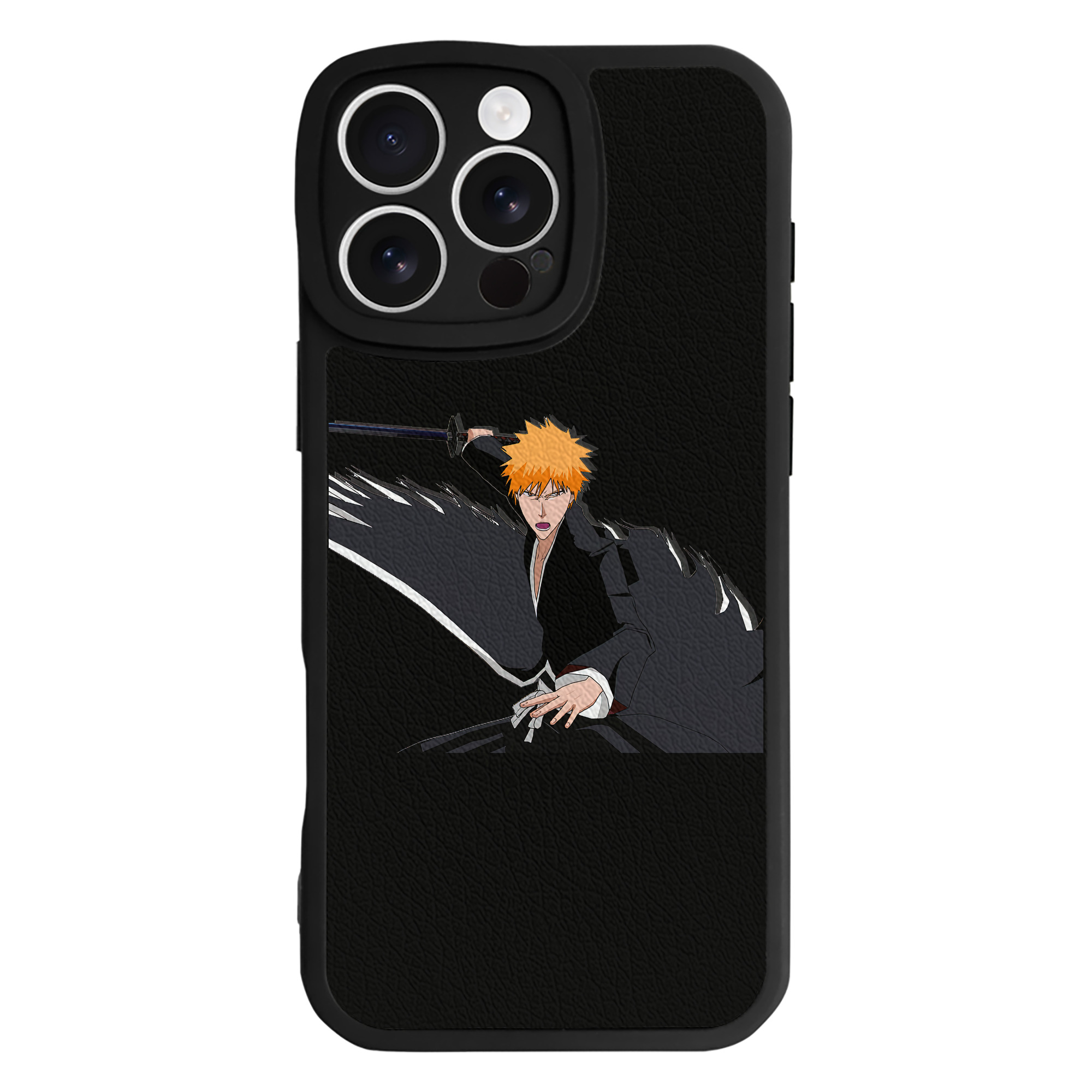 ブリーチ 黒崎一護（くろさき いちご）BLEACH Kurosaki Ichigo 【iPhone 16シリーズ対応】シリコンスマホケース（レザー調） 材質：シリコン